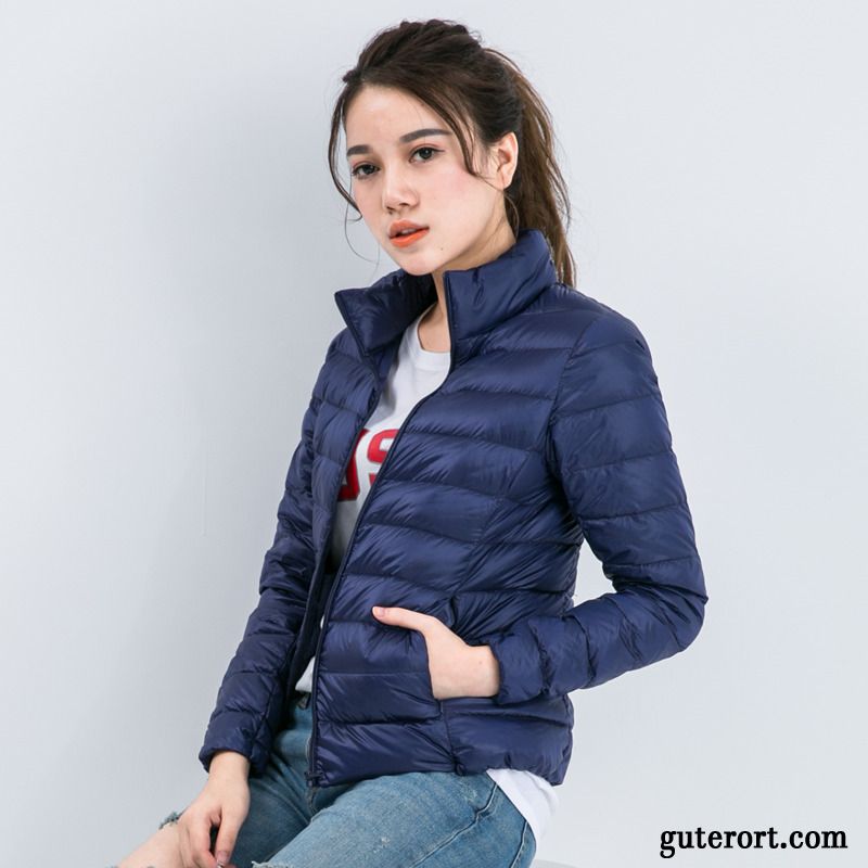 Light Down Jacke Damen, Damen Winter Steppjacke Daunenjacken Meeresgrün