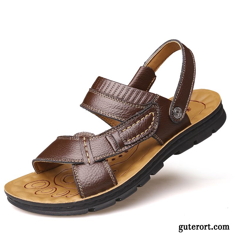 Moderne Herren Sandalen Günstig, Herrenschuhe Sommer Braun