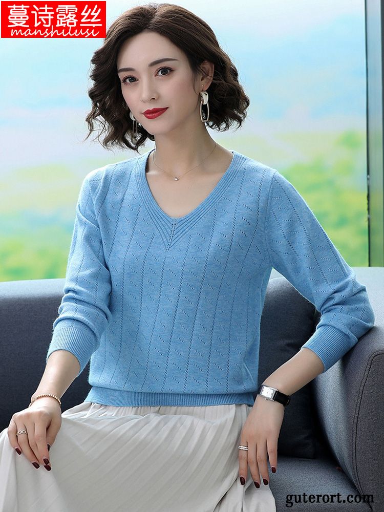 Pullover Damen Strickwaren Lose Dünn Neu Unteres Hemd Winter Beige Kamelfarbe