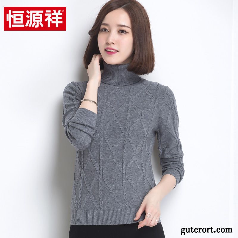 Pullover V Ausschnitt Damen Braun, Günstige Longpullover Damen