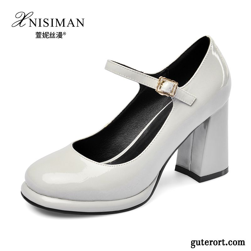 Pumps Damen Schuhe Neue Schnürschuhe Wasserdichte Plattform Allgleiches Feder Bordeauxrot Schwarz