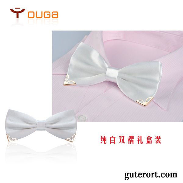 Querbinder Fliege Herren Bowknot Exquisit Doppelter Rock Bräutigam Formelle Kleidung Damen Bordeauxrot Gold