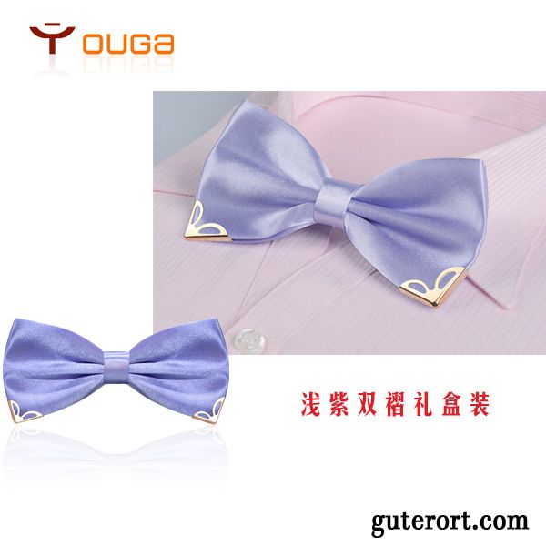 Querbinder Fliege Herren Bowknot Exquisit Doppelter Rock Bräutigam Formelle Kleidung Damen Bordeauxrot Gold