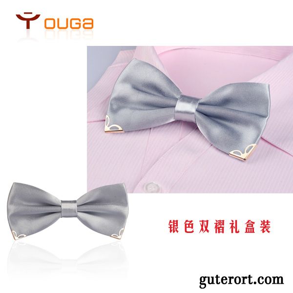 Querbinder Fliege Herren Bowknot Exquisit Doppelter Rock Bräutigam Formelle Kleidung Damen Bordeauxrot Gold