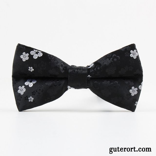 Querbinder Fliege Herren Bowknot Seide Kleid Blumen Formelle Kleidung Schwarz