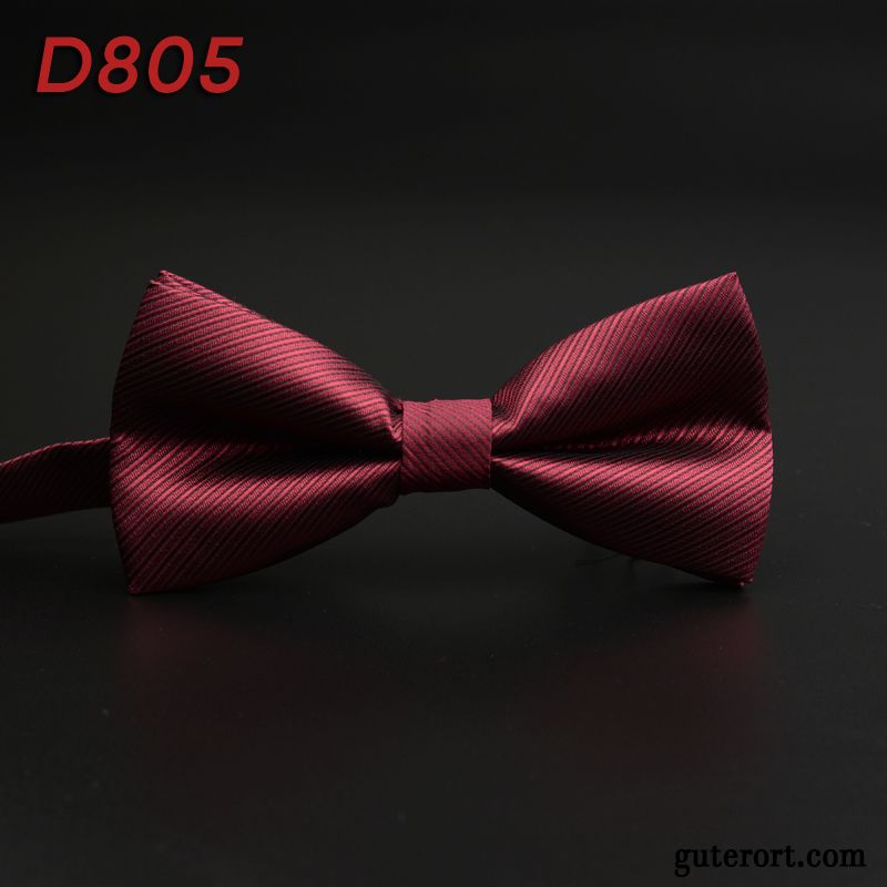 Querbinder Fliege Herren Bowknot Trauzeugen Formelle Kleidung Bräutigam Verheiratet Bordeauxrot Schwarz Rot