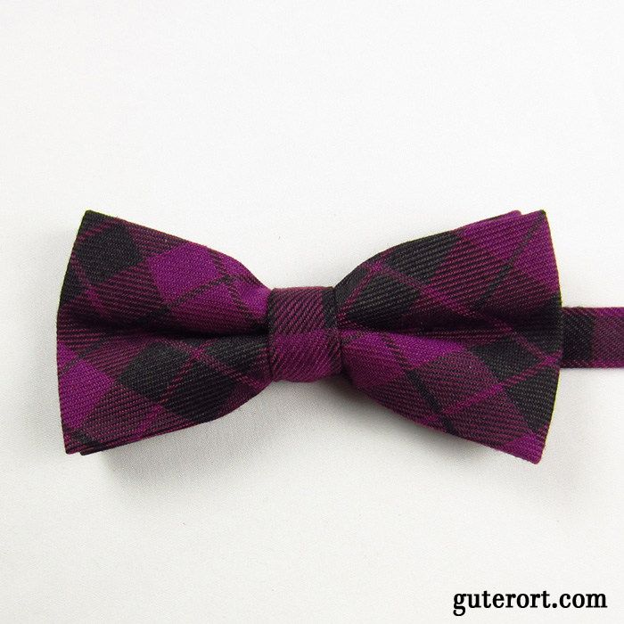 Querbinder Fliege Herren Bräutigam England Verheiratet Bowknot Damen Mini Purpur Lila Rot