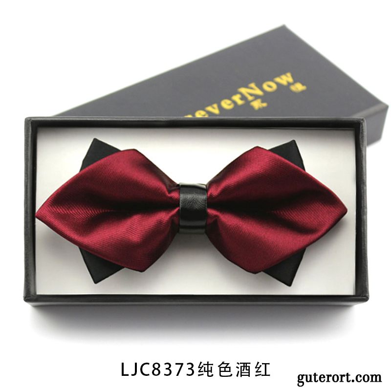 Querbinder Fliege Herren England Anzug Bräutigam Bowknot Mini Verheiratet Schwarz Rot