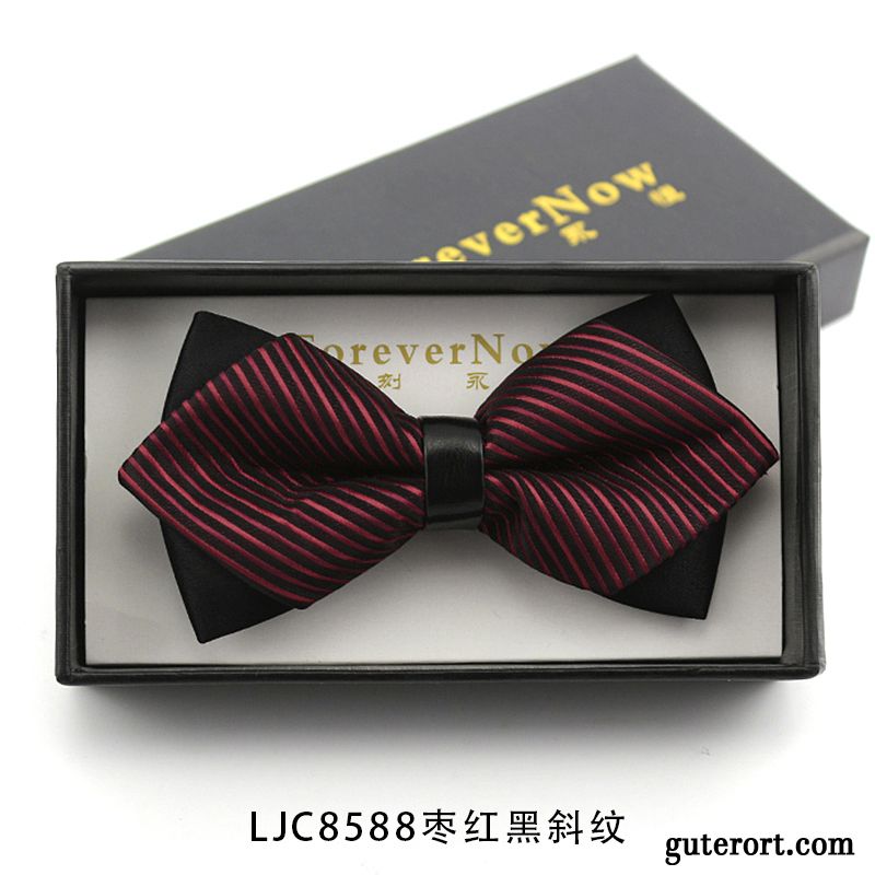 Querbinder Fliege Herren England Anzug Bräutigam Bowknot Mini Verheiratet Schwarz Rot