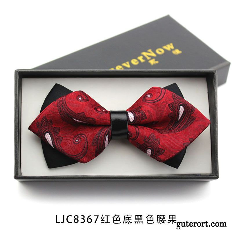 Querbinder Fliege Herren England Anzug Bräutigam Bowknot Mini Verheiratet Schwarz Rot