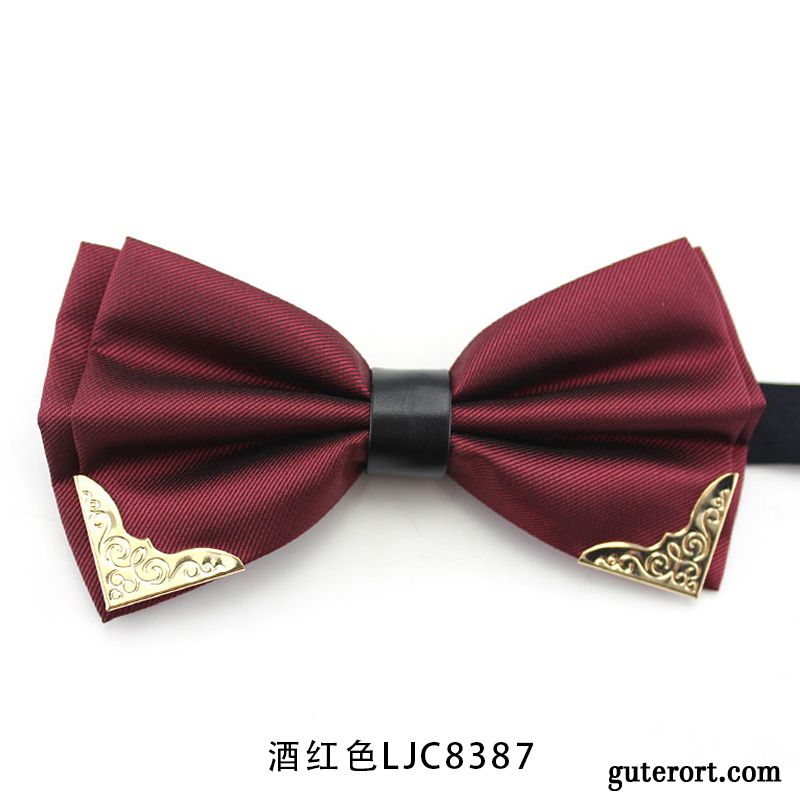 Querbinder Fliege Herren England Verheiratet Bowknot Student Hemd Anzug Schwarz Gold