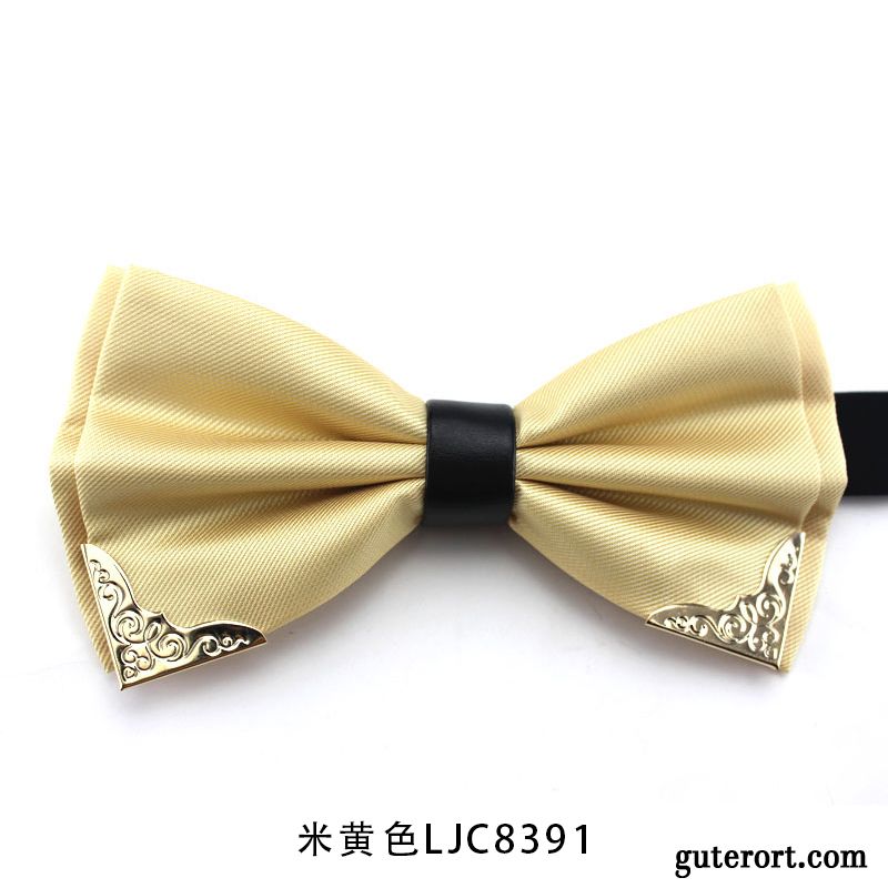 Querbinder Fliege Herren England Verheiratet Bowknot Student Hemd Anzug Schwarz Gold