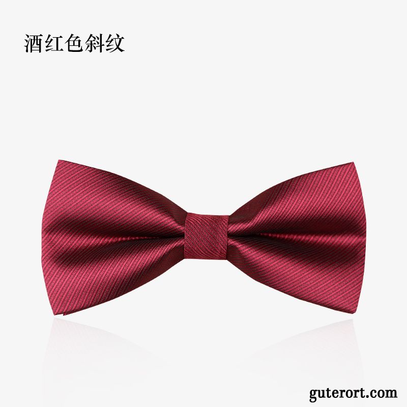 Querbinder Fliege Herren Formelle Kleidung Trauzeugen Bankett Bowknot Muster Mode Bordeauxrot