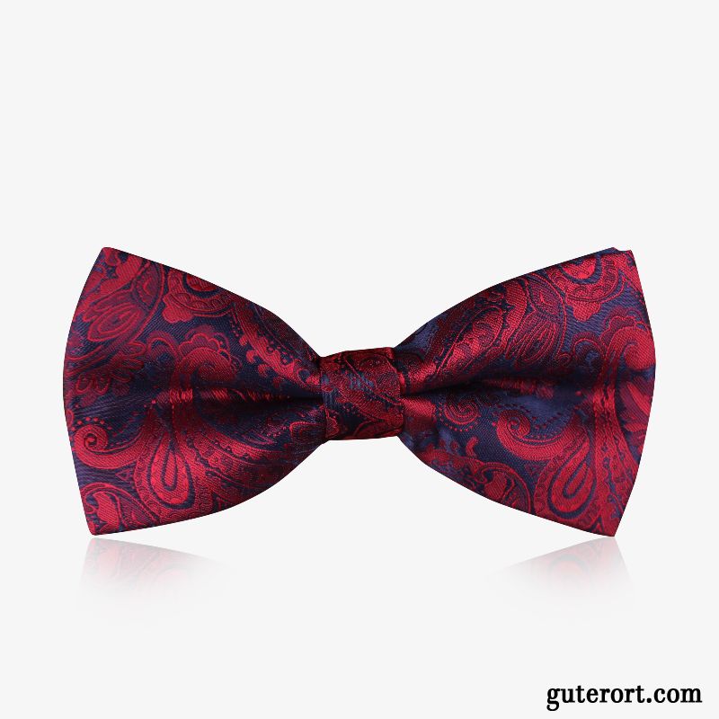 Querbinder Fliege Herren Formelle Kleidung Trauzeugen Bankett Bowknot Muster Mode Bordeauxrot