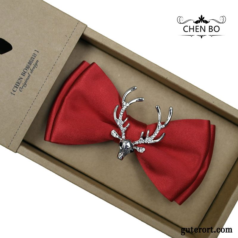 Querbinder Fliege Herren Seide Trauzeugen Verheiratet Bowknot Hemd Bräutigam Blau Schwarz Rot