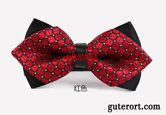 Querbinder Fliege Herren Trauzeugen Doppelter Rock Bräutigam Bowknot England Trend Bordeauxrot