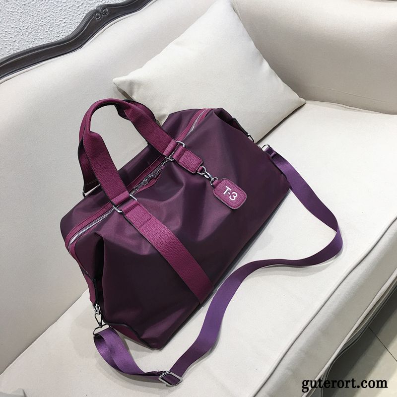 Reisetasche Damen Große Kapazität Handtasche All Match Mesh Reisen Jeden Tag Purpur Lila Rot