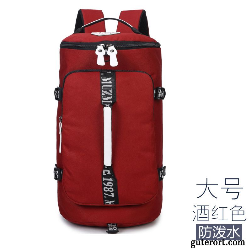 Reisetasche Damen Mode Gepäcktasche Leichtgewicht Leinwand Rucksack Ultra Leicht Rot