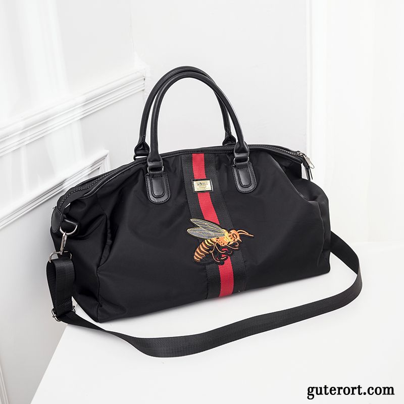 Reisetasche Damen Reisen Einfach Geschäftsreise Gepäcktasche Kurz Fitness Schwarz