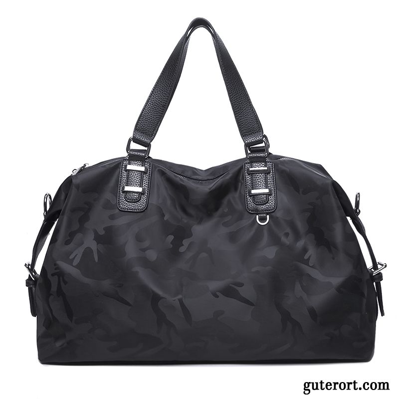 Reisetasche Damen Reisen Fitness Mode Herren Kurz Große Kapazität Camouflage Purpur Lila