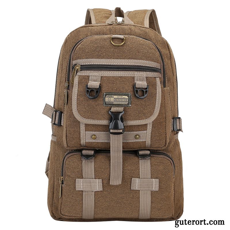 Reisetasche Damen Rucksack Trend Reisen Schultasche Leinwand Neu Khaki