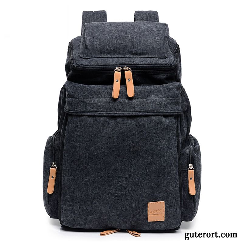 Reisetasche Herren Damen Student Leinwand Schultasche Rucksack Reisen Blau