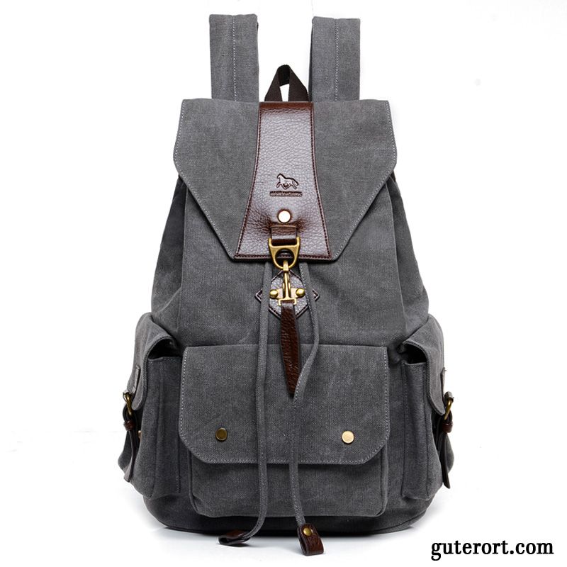 Reisetasche Herren Einfach Freizeit Rucksack Schnalle Schultasche Reisen Army Grün