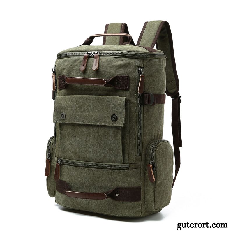 Reisetasche Herren Einfarbig Rucksack Reisen Freizeit Neu Business Army Grün