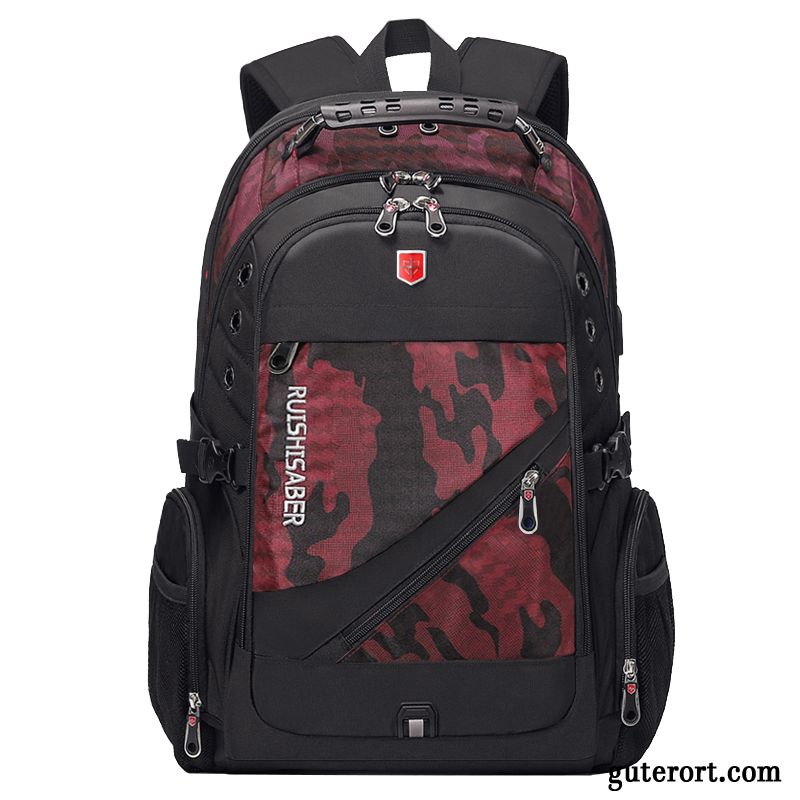 Reisetasche Herren Freizeit Trend Outdoor Rucksack Mittel Große Kapazität Rot