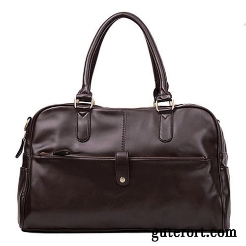 Reisetasche Herren Freizeit Umhängetasche Leder Reisen Trend Business Schwarz