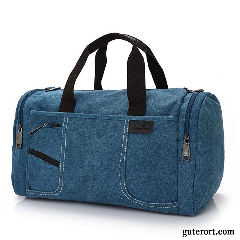 Reisetasche Herren Leinwand Kurz Sport Business Fitness Handtasche Blau