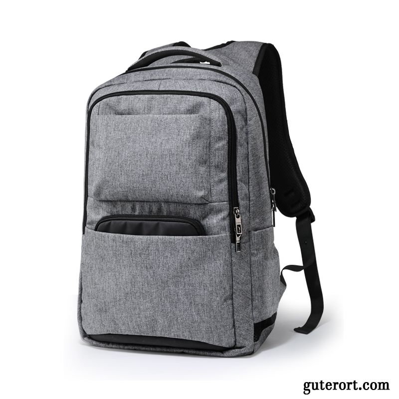 Reisetasche Herren Student Groß Trend Computer Tasche Reisen Rucksack Grau Hell