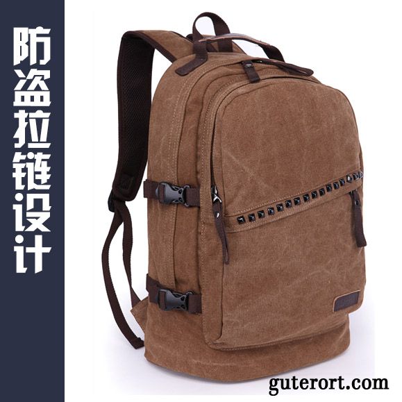 Reisetasche Herren Trend Mittel Student Gymnasium Rucksack Groß Khaki