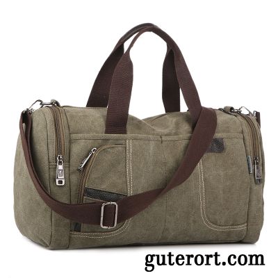 Reisetasche Herren Umhängetasche Reisen Fitness Leinwand Handtasche Sport Khaki