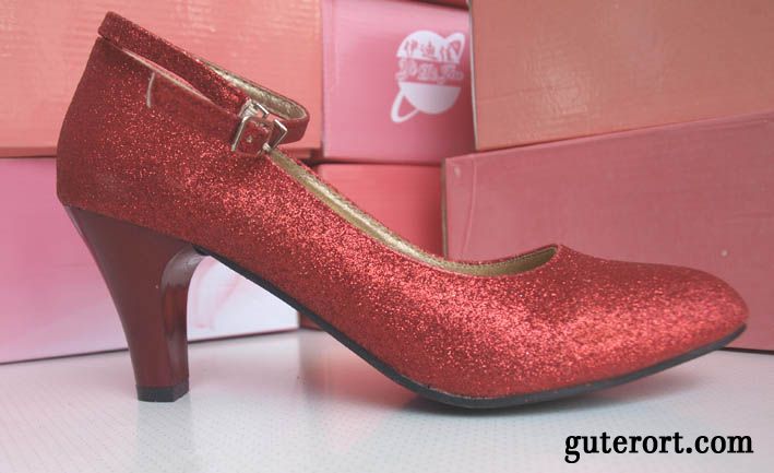 Riemchen Pumps Rot Farbig, Damenschuhe Rot Pumps Günstig