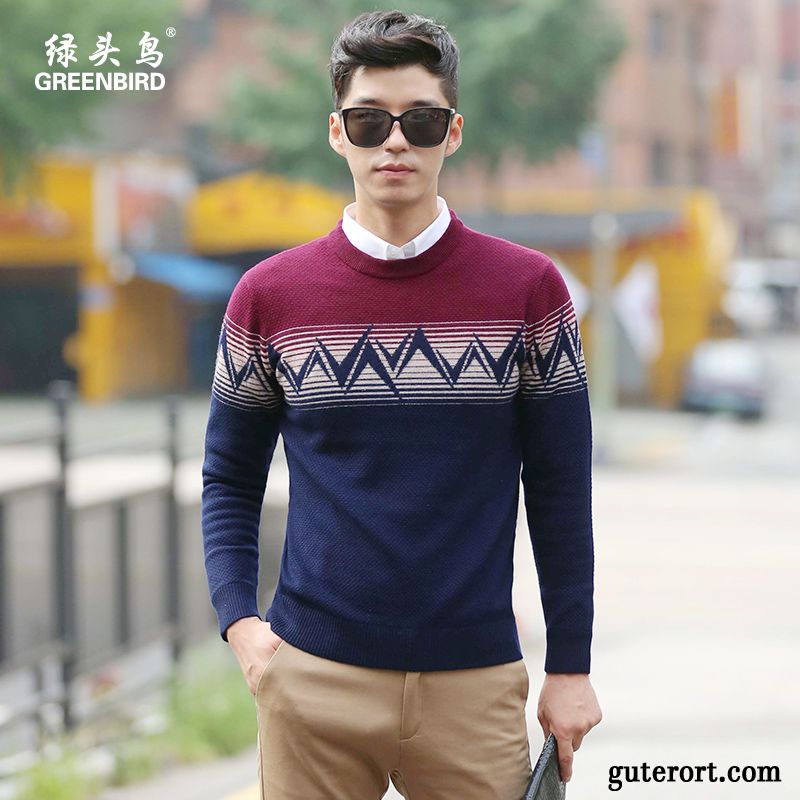 Rollkragenpullover Wolle Herren Marineblau, Pullover Günstig Kaufen Herren Billig