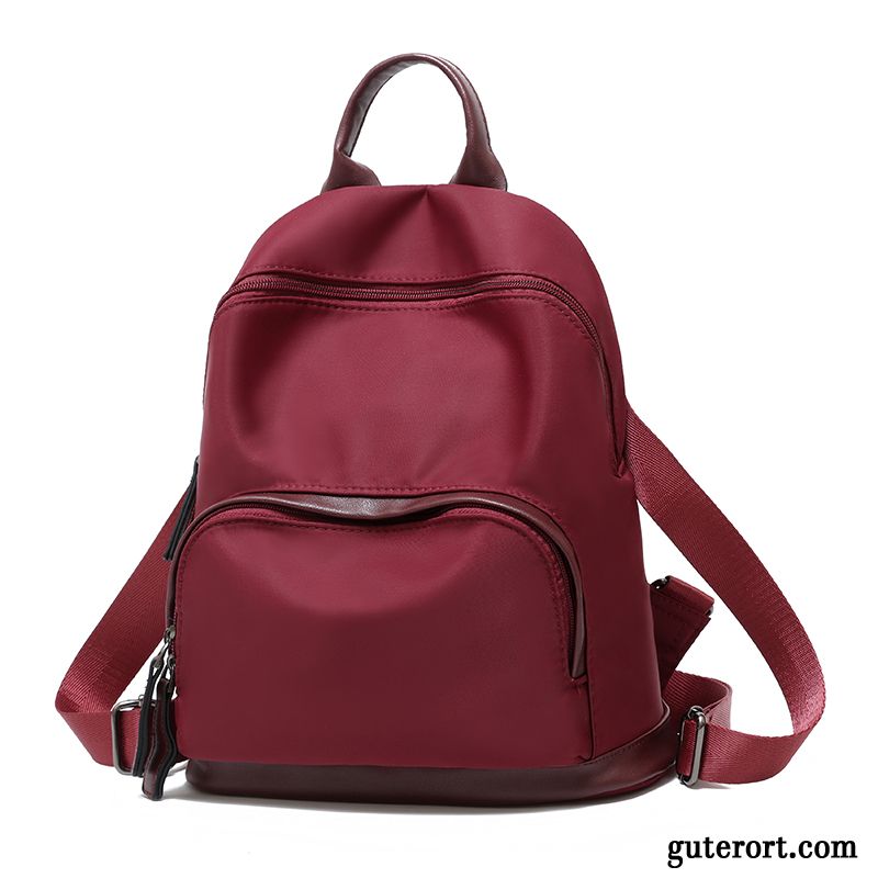 Rucksäcke Damen 2019 Neu Tasche Leinwand Nylon Rucksack Schwarz