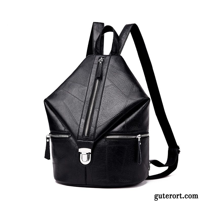 Rucksäcke Damen Echt Leder Mode 2019 Tasche Schafsleder Rucksack Bordeauxrot