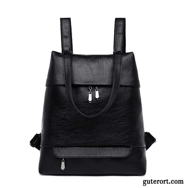 Rucksäcke Damen Echt Leder Rucksack Freizeit 2019 All Match Mode Purpur Lila