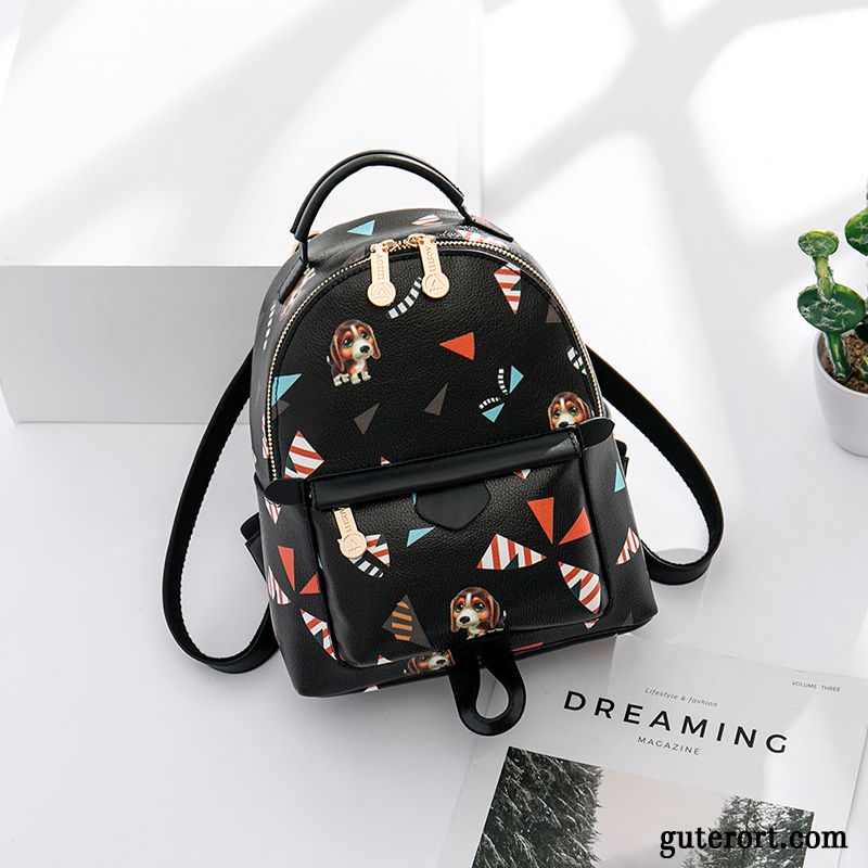 Rucksäcke Damen Neu Mini All Match Trend Rucksack Mode Schwarz