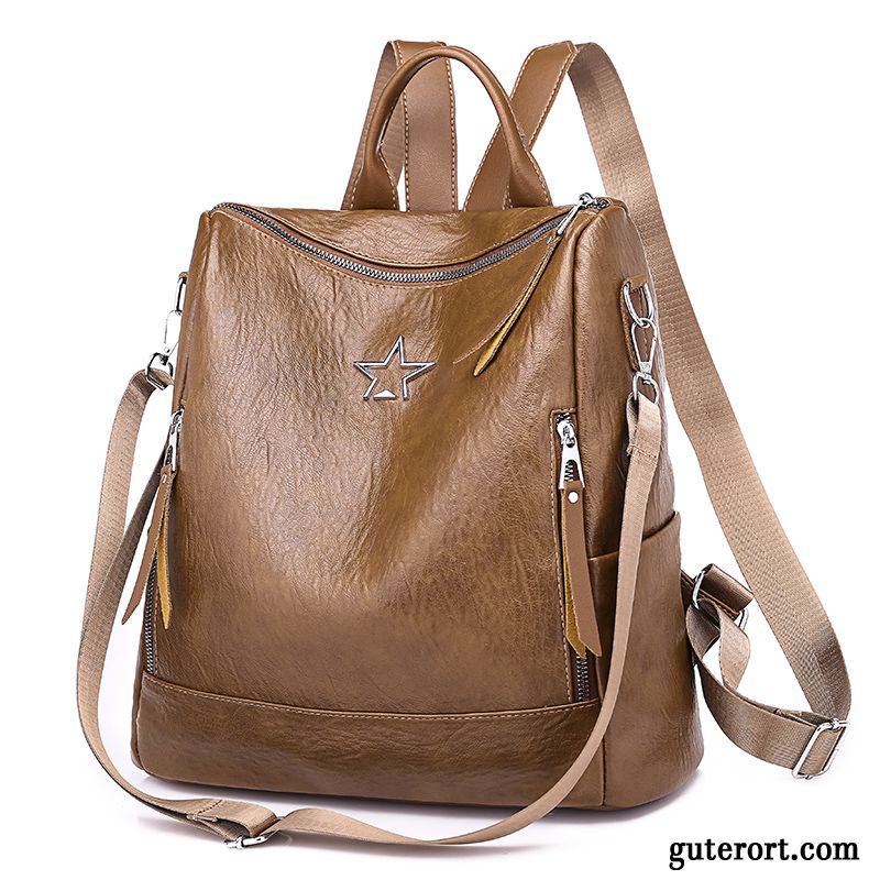 Rucksäcke Damen Reisen Mode Wasserdicht Rucksack Trend Freizeit Braun