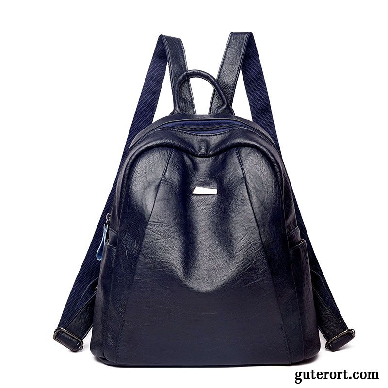 Rucksäcke Damen Tasche Rucksack Reisen Schafsleder Mode Einfach Bordeauxrot