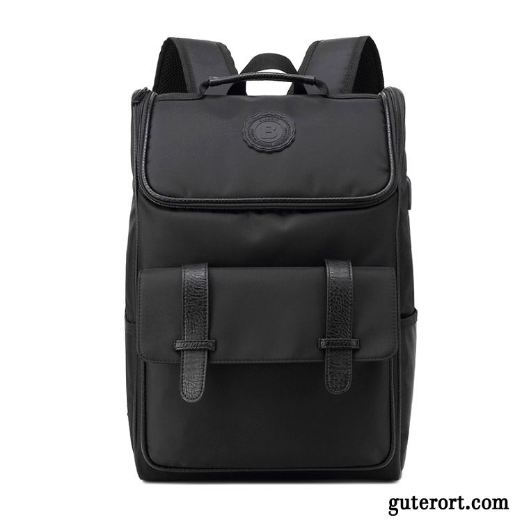 Rucksäcke Herren Computer Tasche Jugend Rucksack Schultasche Nylon Trend Schwarz