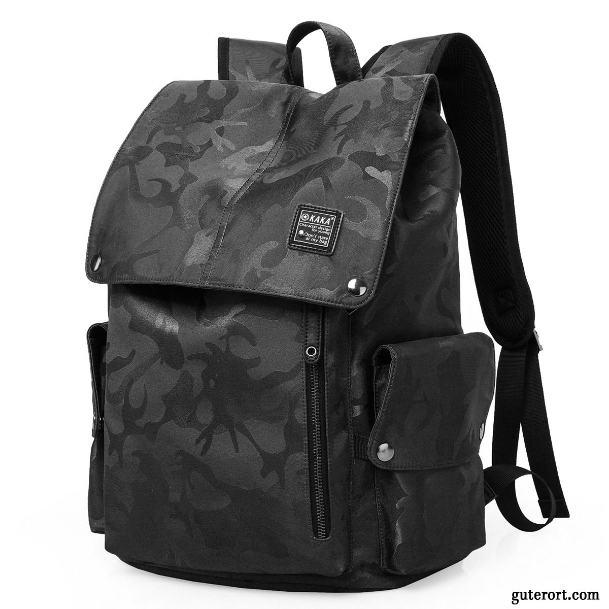 Rucksäcke Herren Freizeit Mode Tasche Groß Rucksack Reisen Camouflage Schwarz