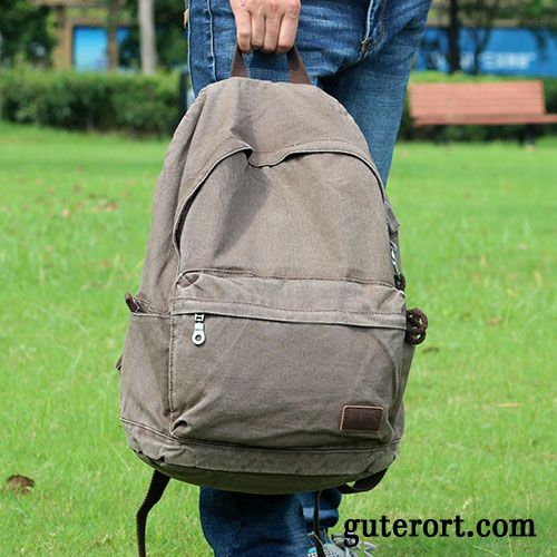 Rucksäcke Herren Freizeit Retro Student Schultasche Mode Einfach Schwarz Grau