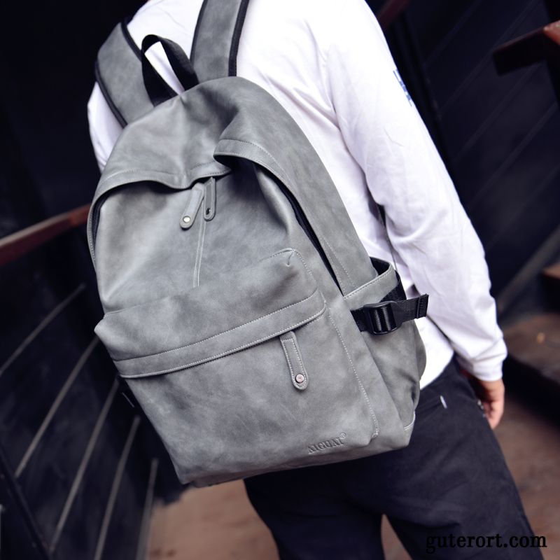 Rucksäcke Herren Freizeit Trend Rucksack Schultasche Student Groß Grau