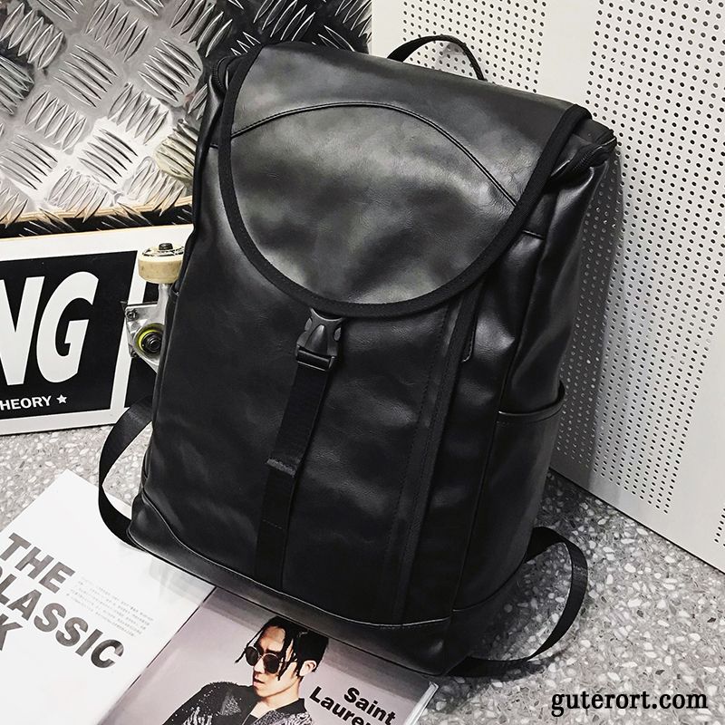 Rucksäcke Herren Große Kapazität Mode Europe Trend Tasche Rucksack Schwarz