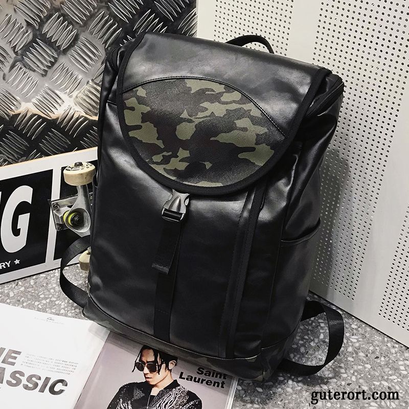 Rucksäcke Herren Große Kapazität Mode Europe Trend Tasche Rucksack Schwarz