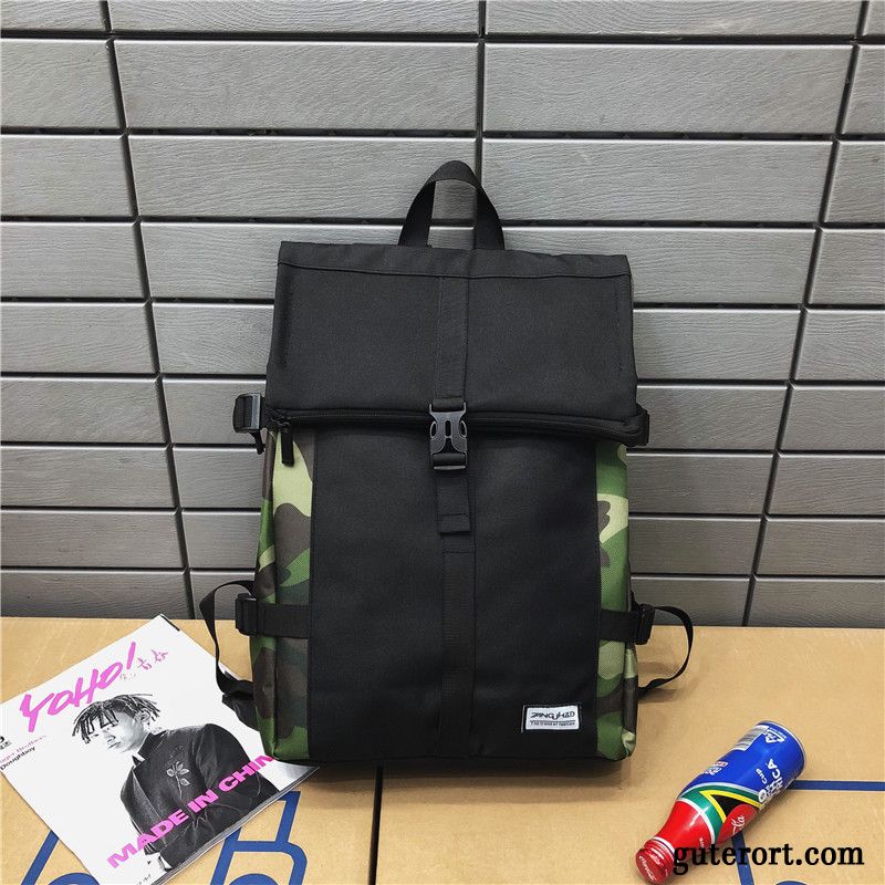 Rucksäcke Herren Student Tasche Sport Große Kapazität Mittel Saum Camouflage Grün