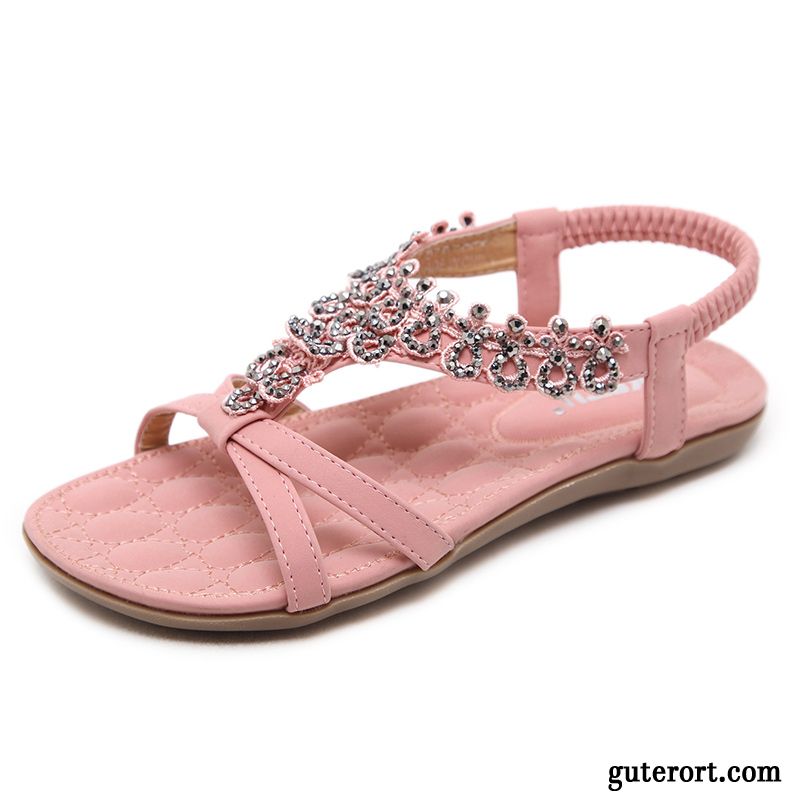 Sandalen Damen Europa Weiche Sohle Flache Neue Allgleiches Sommer Sandfarben Schwarz Beige